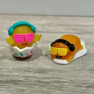 Sanrio Just Play Gudetama The Lazy Egg Mini 1.5" PVC Figure Toy - Lot of 2